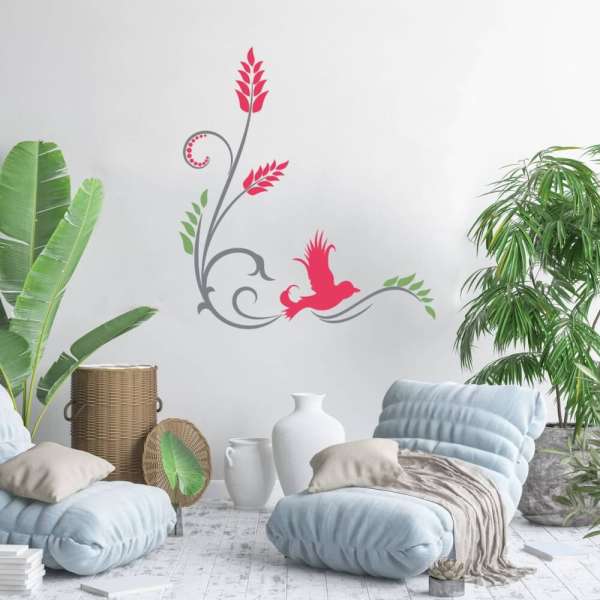 Stencil - Díszített madár