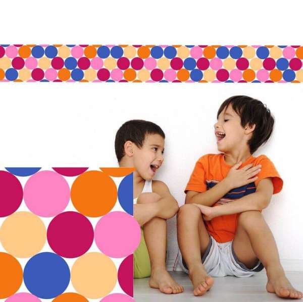 Tapéta csík - Színes pontok