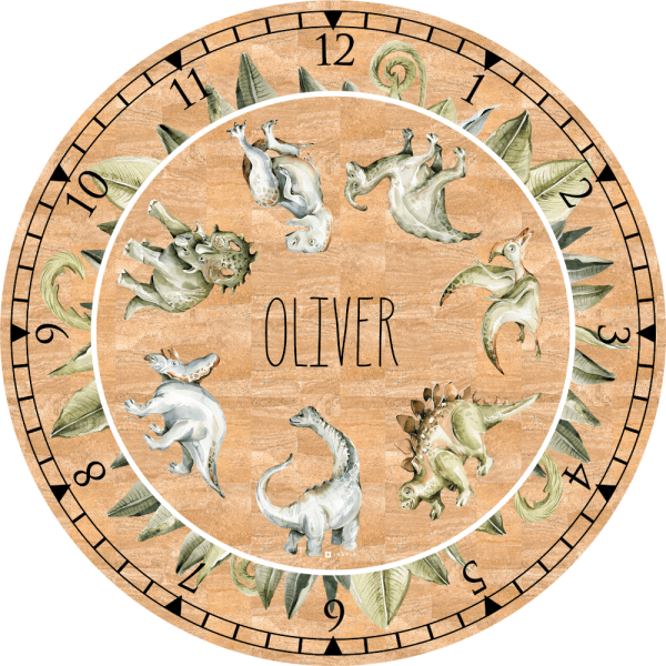 Parafaszőnyeg gyerekeknek - Dínók névvel és órával