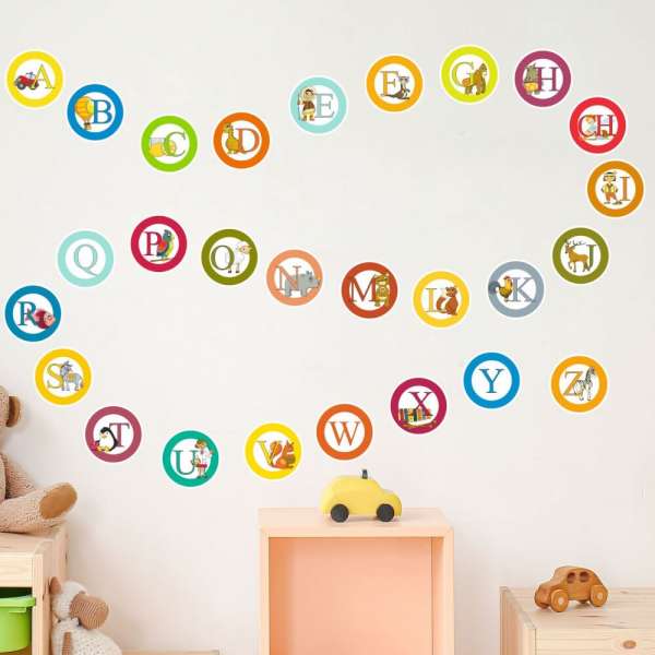 Falmatricák - Nagy ábécé körökben