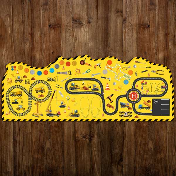 Játszószőnyeg az ágyhoz utacskával és építőipari autókkal
