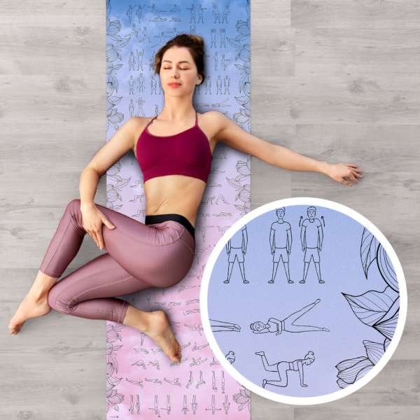 INSPIO tornaszőnyeg, vinyl matrac tornagyakorlatokkal az egész testre