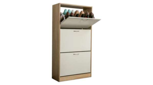 Vario cipőszekrény, fehér-fehérített tölgy