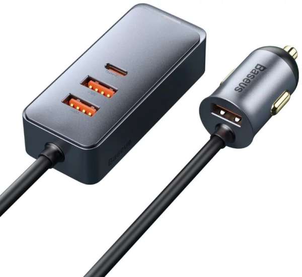 Baseus szivargyújtós autós USB és USB-C töltő 4 aljzattal