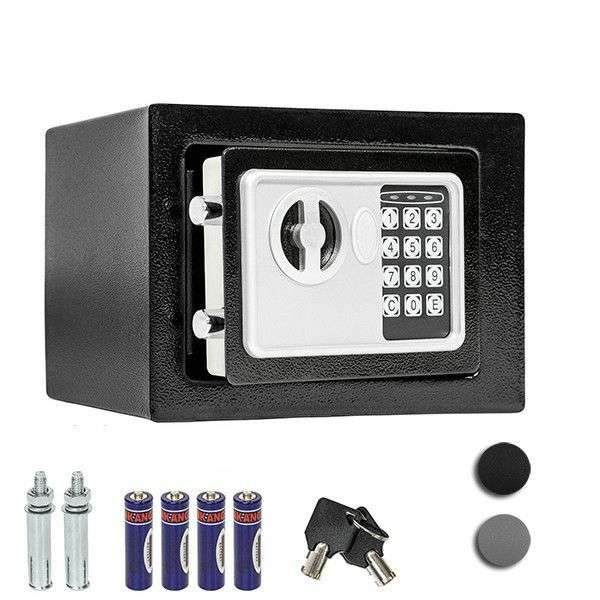 Programozható digitális biztonsági széf, bútorszéf, sötét színben