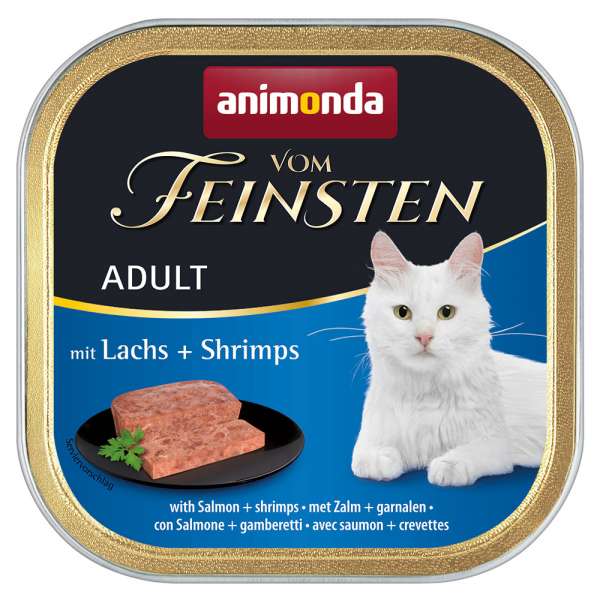 32x100g animonda vom Feinsten Adult Lazac & garnélarák nedves macskatáp