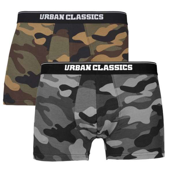 Urban Classics férfi boxer alsónadrág 2-pack, woodcamo- darkcamo