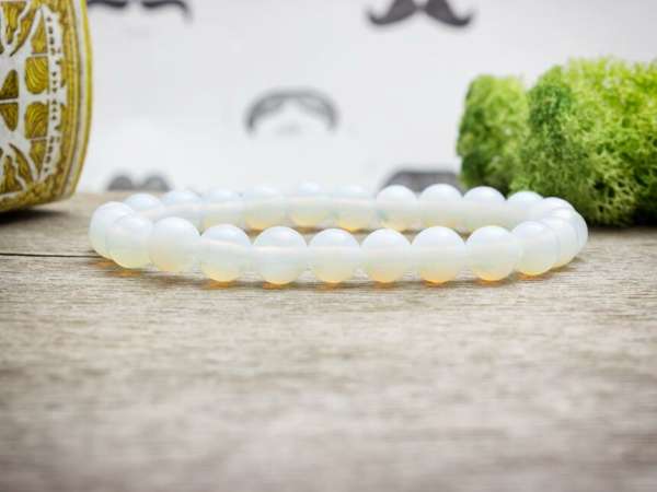 Angyali fehérség achát ásvány karkötő