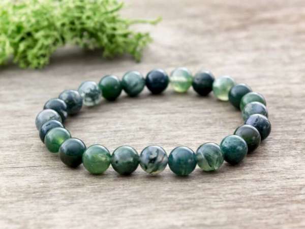 Moha foltos achát ásvány karkötő