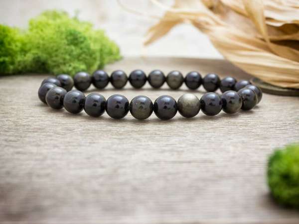 Feloldódás arany obszidián ásvány karkötő