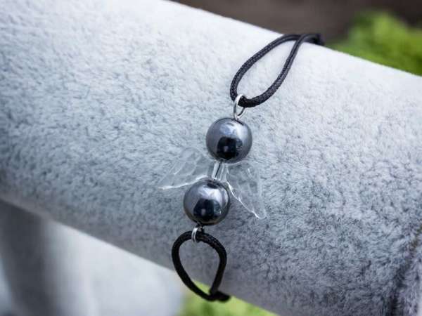 Vitalitás angyal hematit microcord karkötő