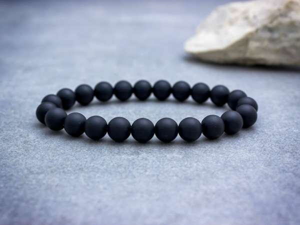 Matt ónix ásvány karkötő