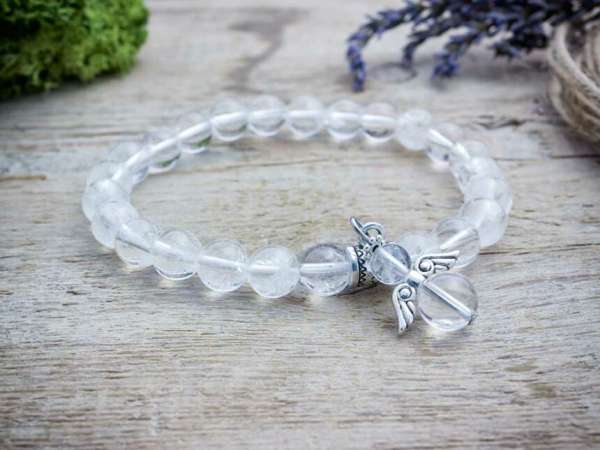 Hegyikristály ásvány karkötő angyallal