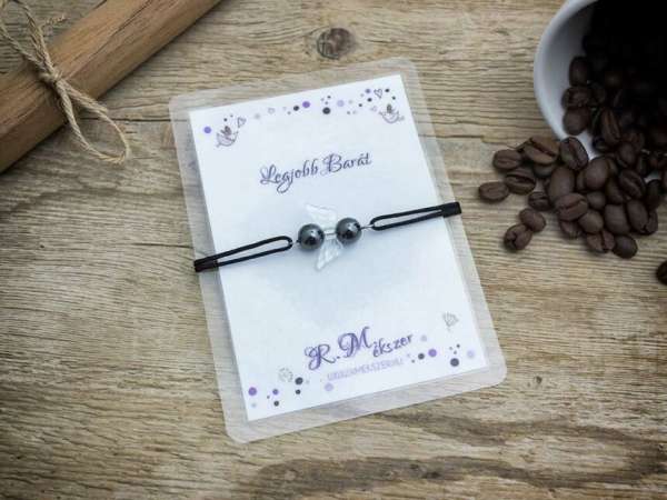Legjobb barátomnak hematit angyal karkötő