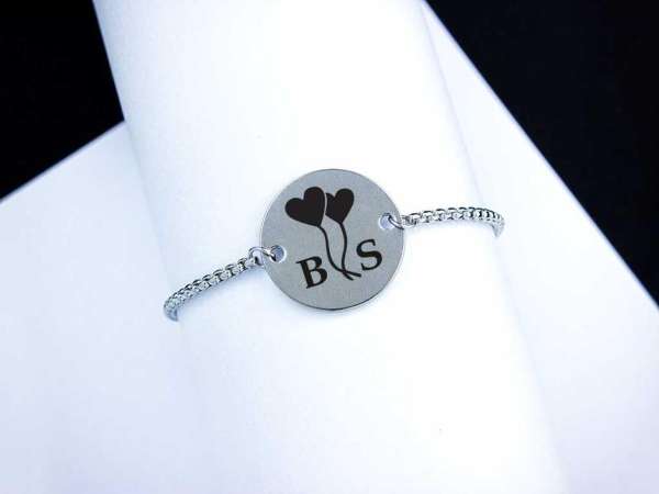 Valentin egyedi acél kör medálos karlánc