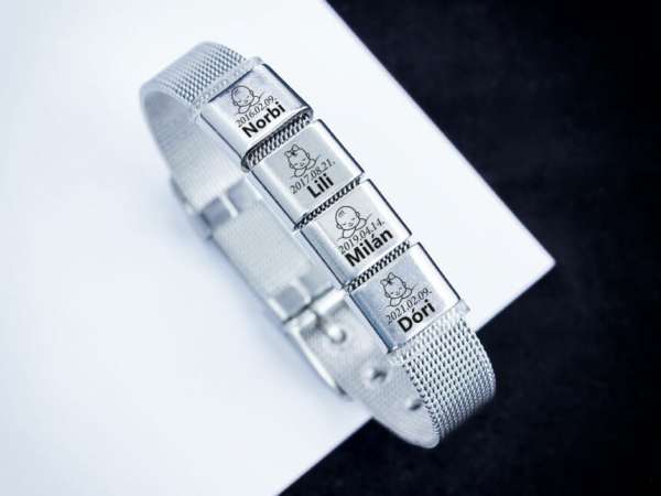 Csemetéim 4 egyedi medálos MoMents acél karkötő