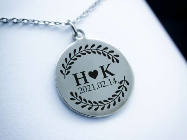 Együtt egyedi acél kör medálos nyaklánc