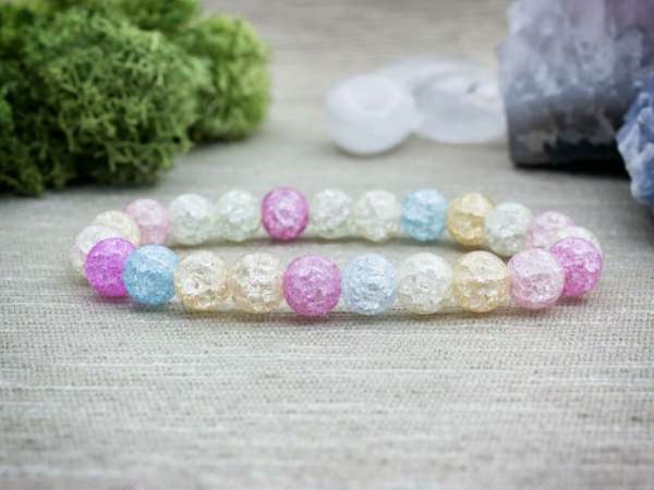 Candy roppantott hegyikristály ásvány karkötő