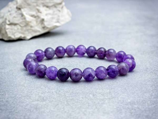 Ametiszt ásvány karkötő