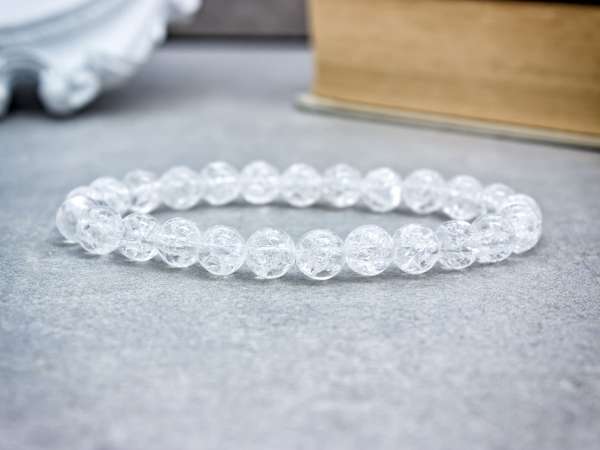 Roppantott hegyikristály ásvány karkötő