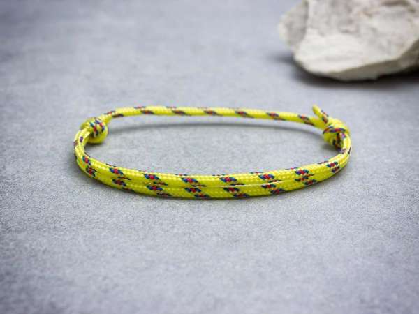 Sugallat sárga paracord karkötő