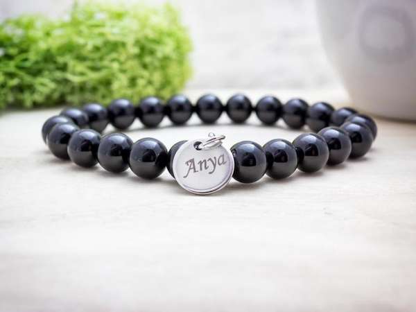 Anya védelme ónix ásvány karkötő