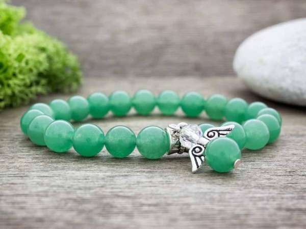 Aventurin ásvány karkötő angyallal