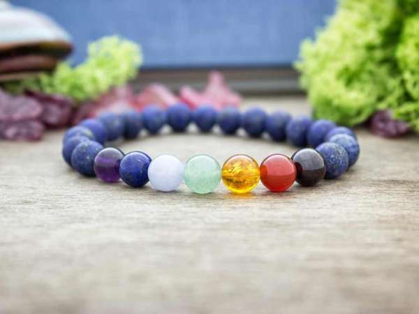 Csakra lápisz lazuli ásvány karkötő