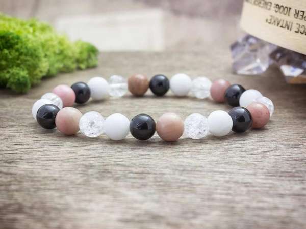 Pink szeretet vegyes ásvány karkötő