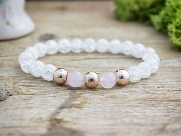 Rózsaszín életerő vegyes ásvány karkötő
