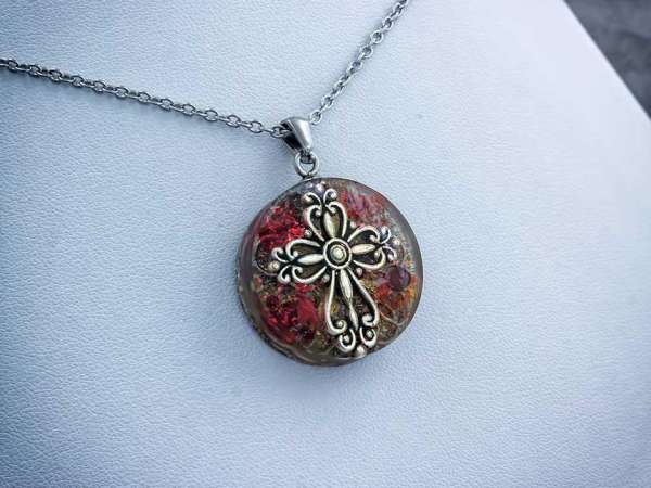 Ima műgyanta orgonit acél nyaklánc