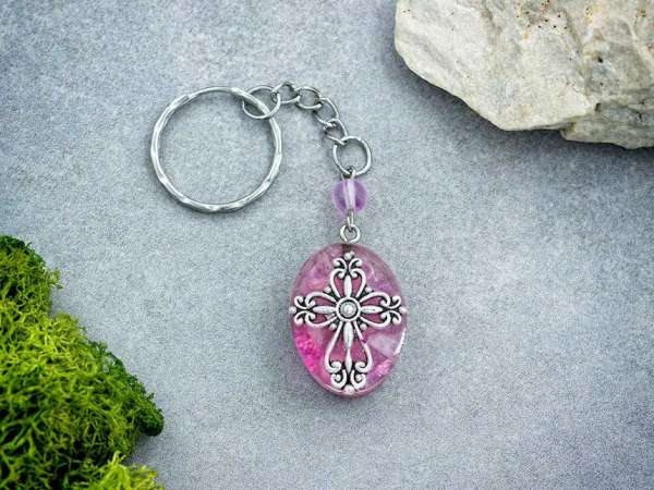 Ima műgyanta orgonit kulcstartó