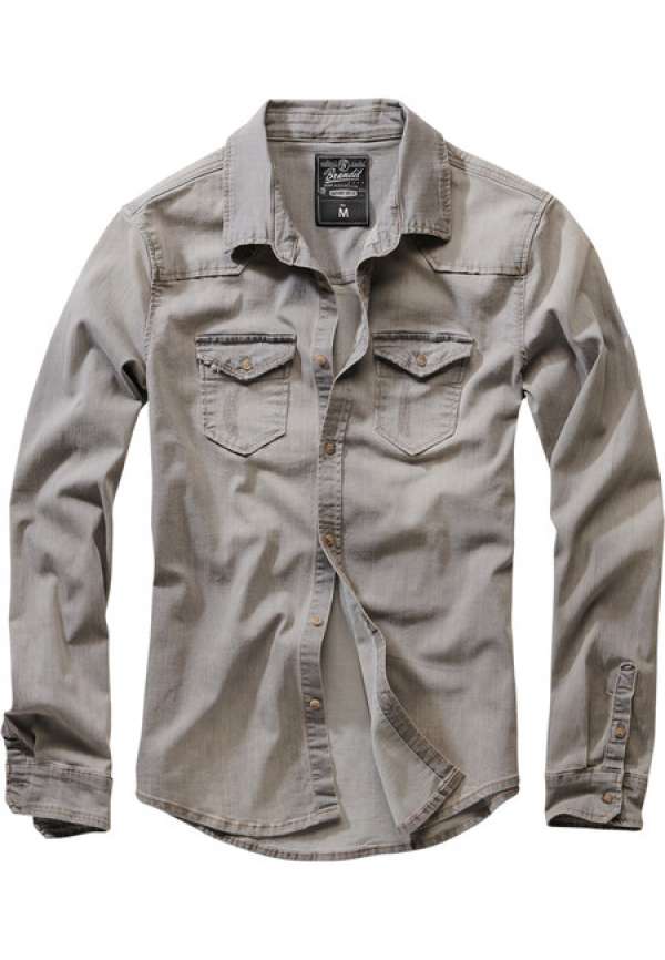 Brandit Riley Denim Shirt grey