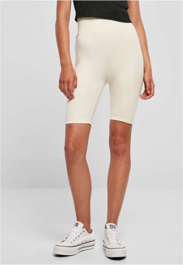 Urban Classics Ladies High Waist Cycle Shorts whitesand