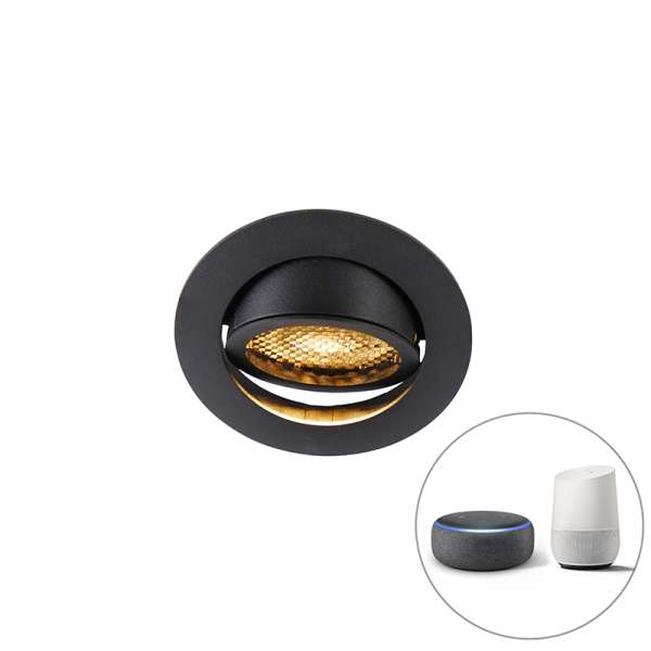 Okos süllyesztett spot fekete, WiFi GU10 állítható - Ude Honey