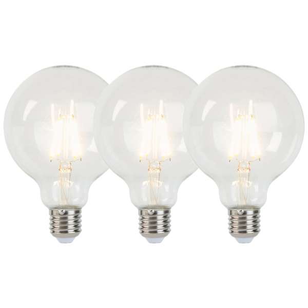 3 db E27 tompítható LED-izzólámpa G95 5W 470 lm 2700K