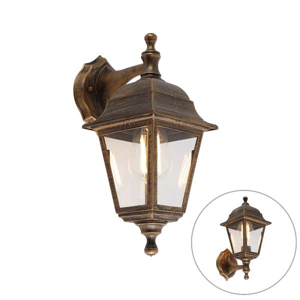 Kültéri fali lámpa antik arany IP44 - Capital