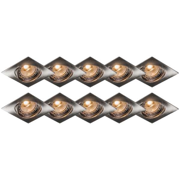 Modern süllyesztett spotlámpa acél dönthető, 10 db-os készlet - Edu