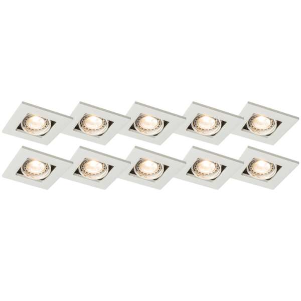 10 db fehér beépíthető spotlámpa állítható - Qure