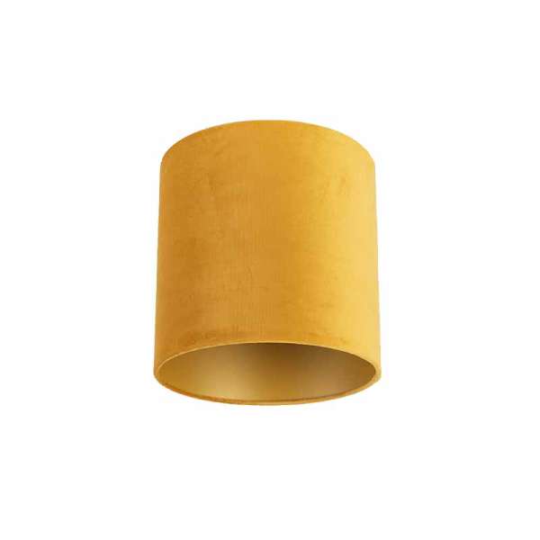 Bársony lámpabúra sárga 25/25/25 arany belsővel