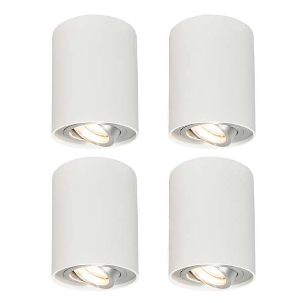 4 db fehér forgatható és dönthető spotlámpa készlet - Rondoo up
