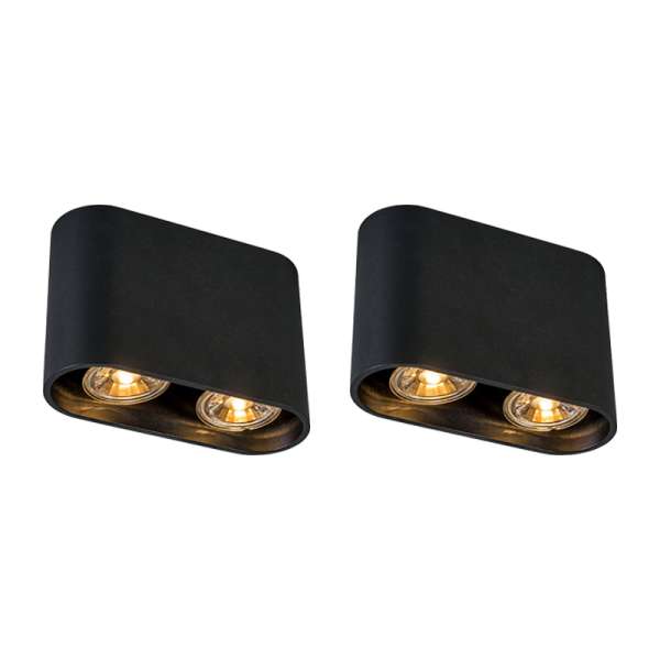 2 db modern fekete spotlámpa készlet - Ronda Duo