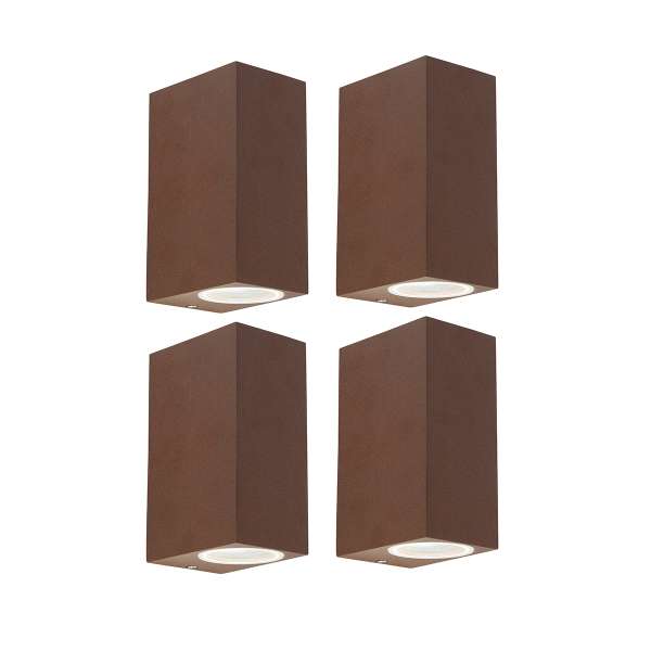 4 db-os fali lámpa készlet rozsdabarna 2-lámpás IP44 - Baleno I