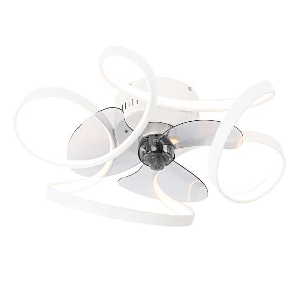 Mennyezeti ventilátor fehér 55 cm LED-del, dimmelhető, távirányítóval - Mandy