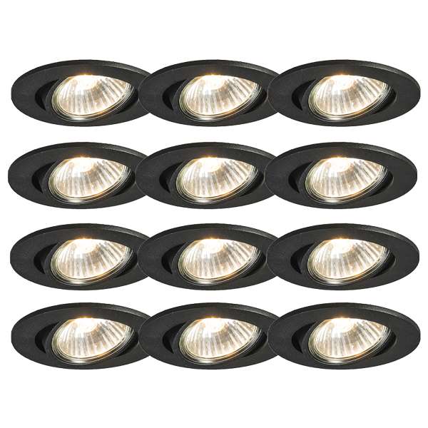 12 darabos beépíthető spotlámpa készlet fekete dönthető - Cisco