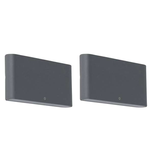 2 db-os kültéri fali lámpa szett sötétszürke 17,5 cm LED-del - Batt