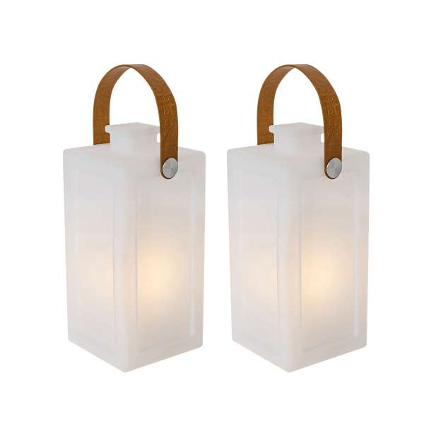 2 db-os asztali lámpa szett fehér lánghatással, újratölthető, IP44 - Stard