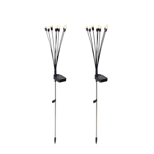 Kültéri állólámpa fekete, LED-del, napelemes és talpnyílással - Fire Fly