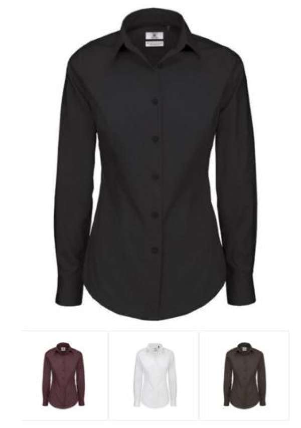 Női pincér blúz B&C hosszú ujjú - 4 színben