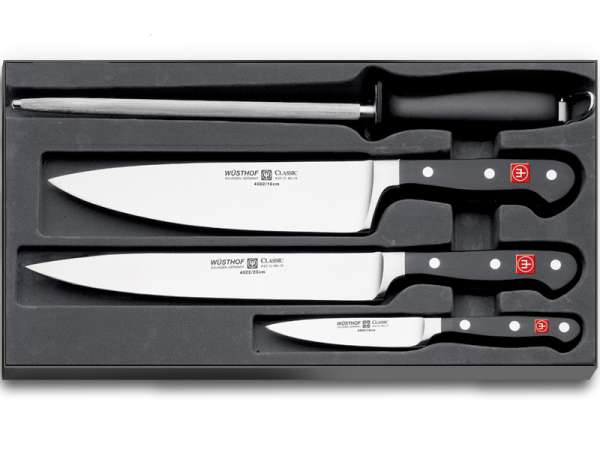 Wüsthof CLASSIC késkészlet 3 db + fenőacél 9750